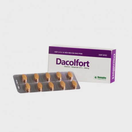 Thuốc Dacolfort 450mg/50mg (3 vỉ x 10 viên) trị suy tĩnh mạch và trĩ cấp tính