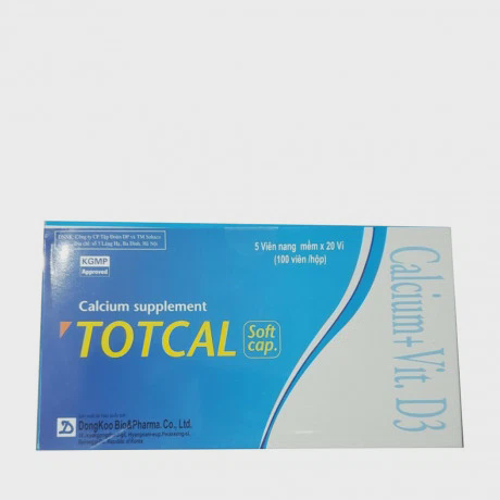 Thuốc Totcal Soft Cap bổ sung Calci, D3, ngừa còi xương (20 vỉ x 5 viên)