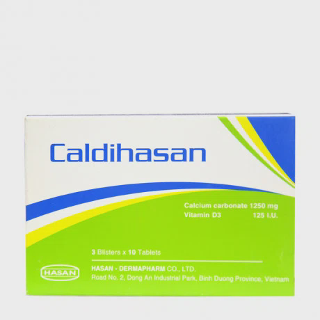 Thuốc Caldihasan phòng và điều trị thiếu hụt vitamin D và Calci (3 vỉ x 10 viên)