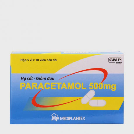 Viên nén Paracetamol 500mg Mediplantex hạ sốt, giảm đau (5 vỉ x 10 viên)