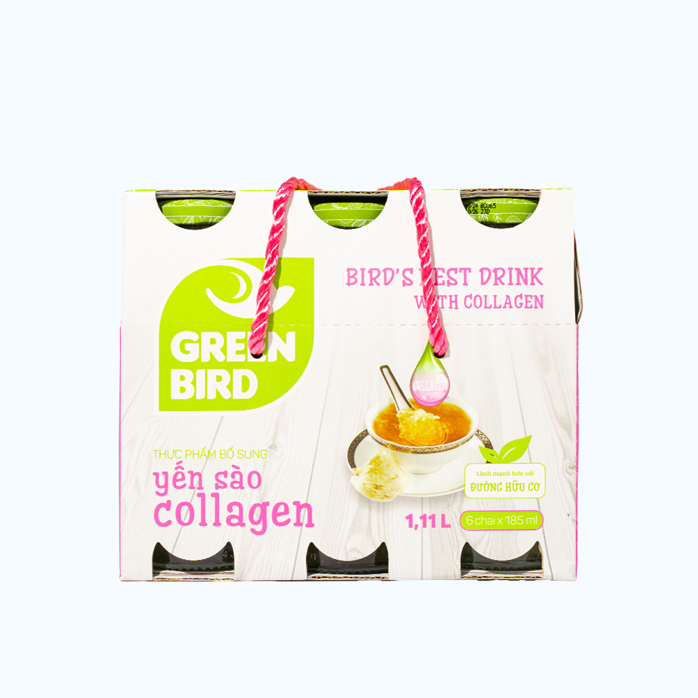 Nước Uống Bổ Dưỡng Yến Sào Green Bird Collagen 6 Chai x 185Ml