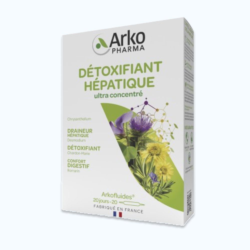 TPBVSK ARKOPHARMA Detoxifiant Hepatique Giúp Giải Độc Gan, Hỗ Trợ Tiêu Hoá (Hộp 20 ống)