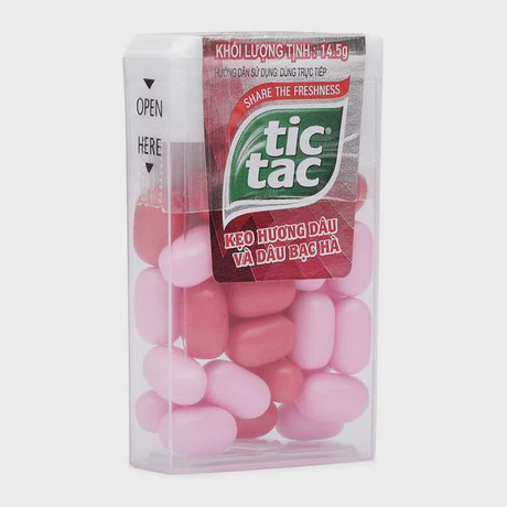 Kẹo ngậm TIC TAC hương dâu giúp thơm miệng (Hộp 14.5g)