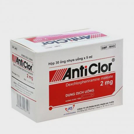 Dung dịch uống Anticlor 2mg điều trị viêm mũi dị ứng và mề đay (30 ống x 5ml)
