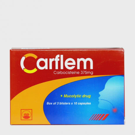 Thuốc Carflem 375mg tiêu nhầy, loãng đàm, giảm ho (3 vỉ x 10 viên)