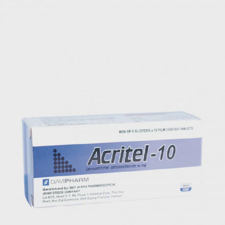 Acritel 10g điều trị viêm mũi dị ứng, mày đay,... (Hộp 6 vỉ x 10 viên)