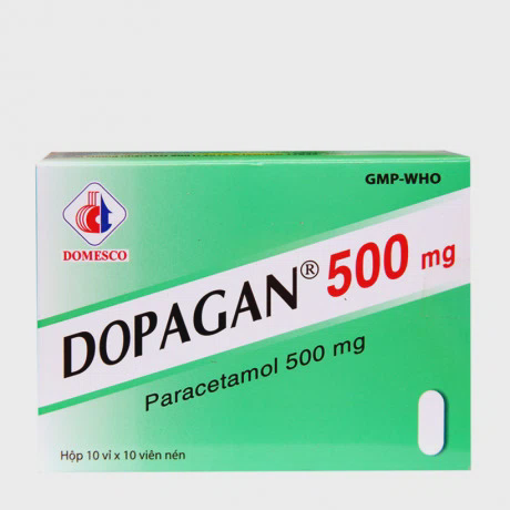 Thuốc Dopagan 500mg giảm đau từ nhẹ đến vừa và hạ sốt (10 vỉ x 10 viên)