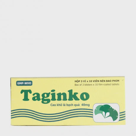Thuốc Taginko 40mg tăng cường tuần hoàn não bộ (3 vỉ x 10 viên)