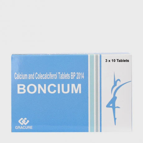 Thuốc Boncium điều trị, phòng ngừa thiếu D3 và calci (3 vỉ x 10 viên)
