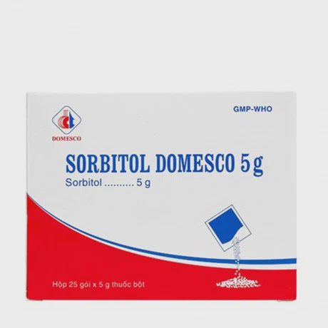 Thuốc bột Sorbitol Domesco 5g điều trị táo bón, phụ trợ chứng khó tiêu (25 gói x 5g)