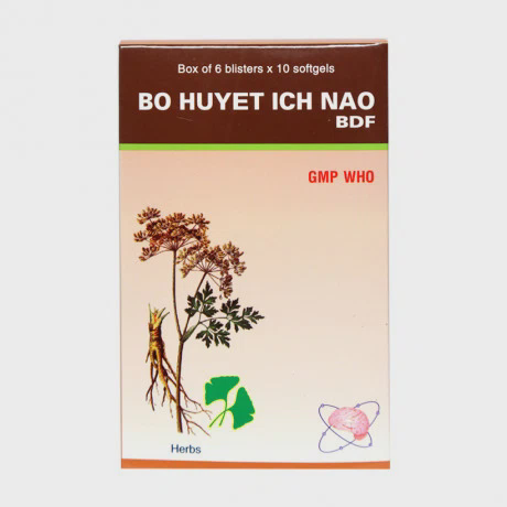 Bổ Huyết Ích Não BDF điều trị suy giảm trí nhớ, đau đầu (6 vỉ x 10 viên)