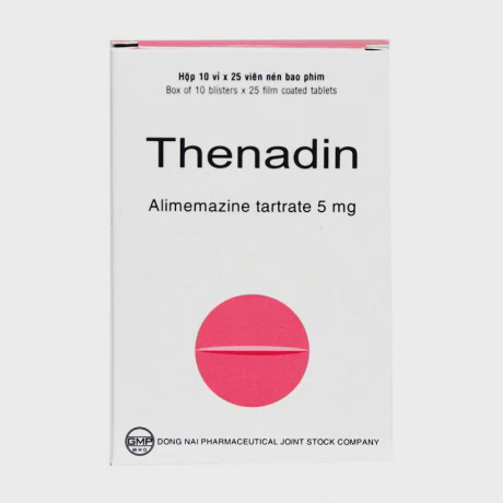 Thuốc bao phim Thenadin 5mg điều trị dị ứng, ho khan (10 vỉ x 25 viên)
