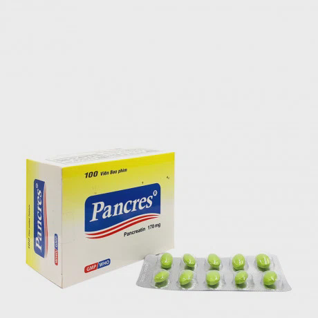 Thuốc Pancres (10 vỉ x 10 viên) trị đầy hơi, khó tiêu, hỗ trợ tiêu hóa