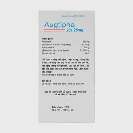 Bột pha hỗn dịch uống Augtipha 281,25mg - Tipharco kháng sinh điều trị ...