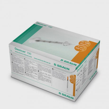 Kim tiêm tiểu đường B.BRAUN OMNICAN 1ml/100 I.U màu cam (hộp 100 cái)