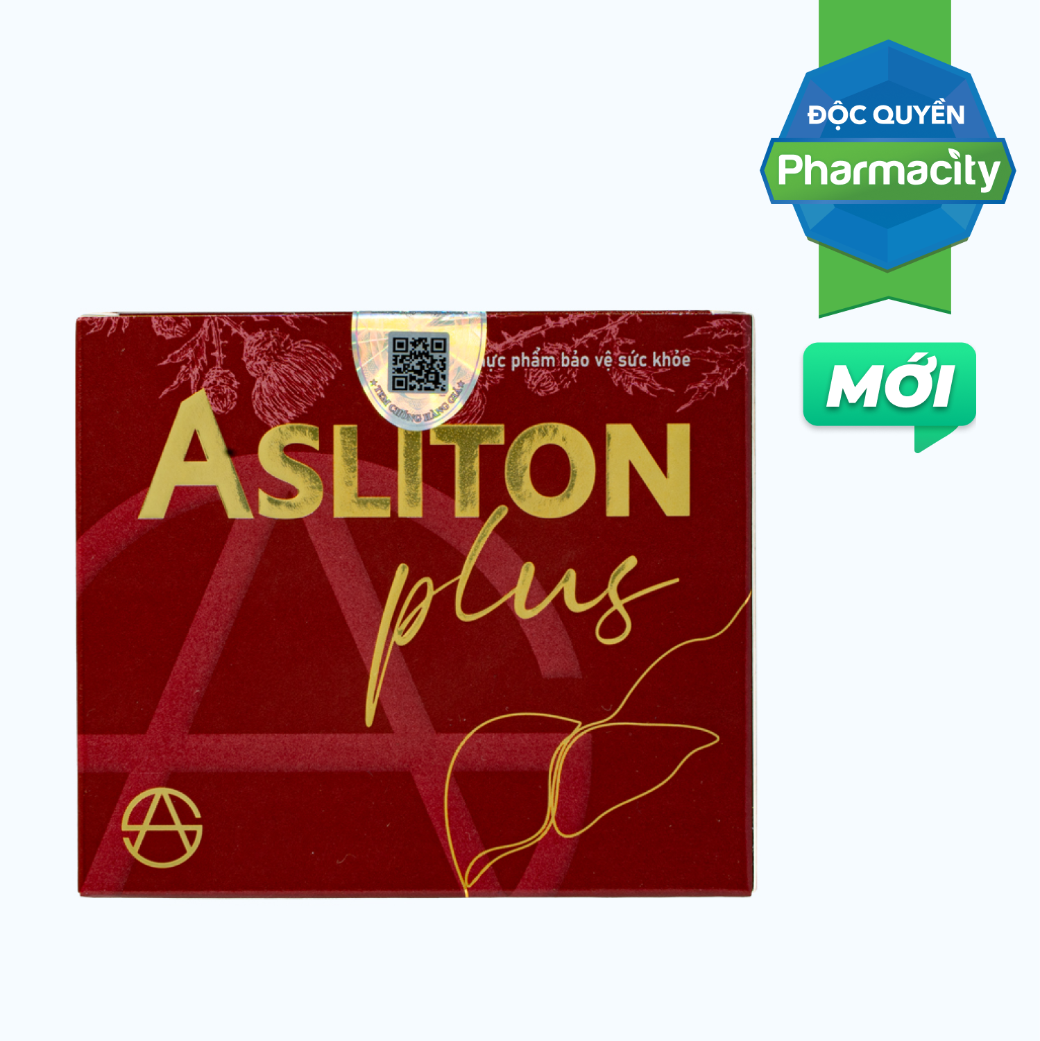 Thực phẩm bảo vệ sức khỏe Asliton Plus hỗ trợ thanh nhiệt, bảo vệ gan, giải độc gan (Hộp 60 viên)