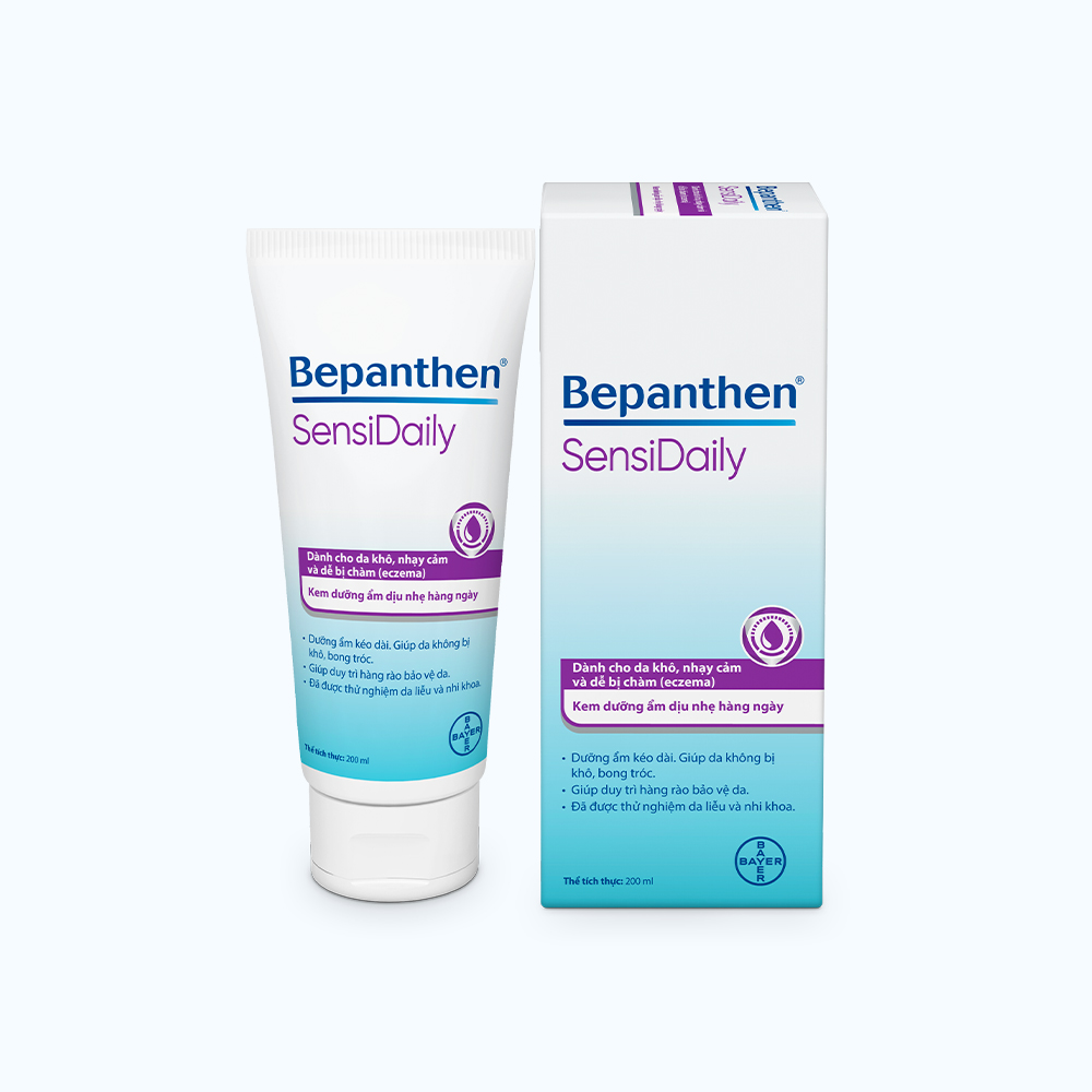 Bepanthen Sensidaily Kem Dưỡng Ẩm Dịu Nhẹ Hàng Ngày Dành Cho Da Khô, Nhạy Cảm Và Dễ Bị Chàm 200ml/Ch