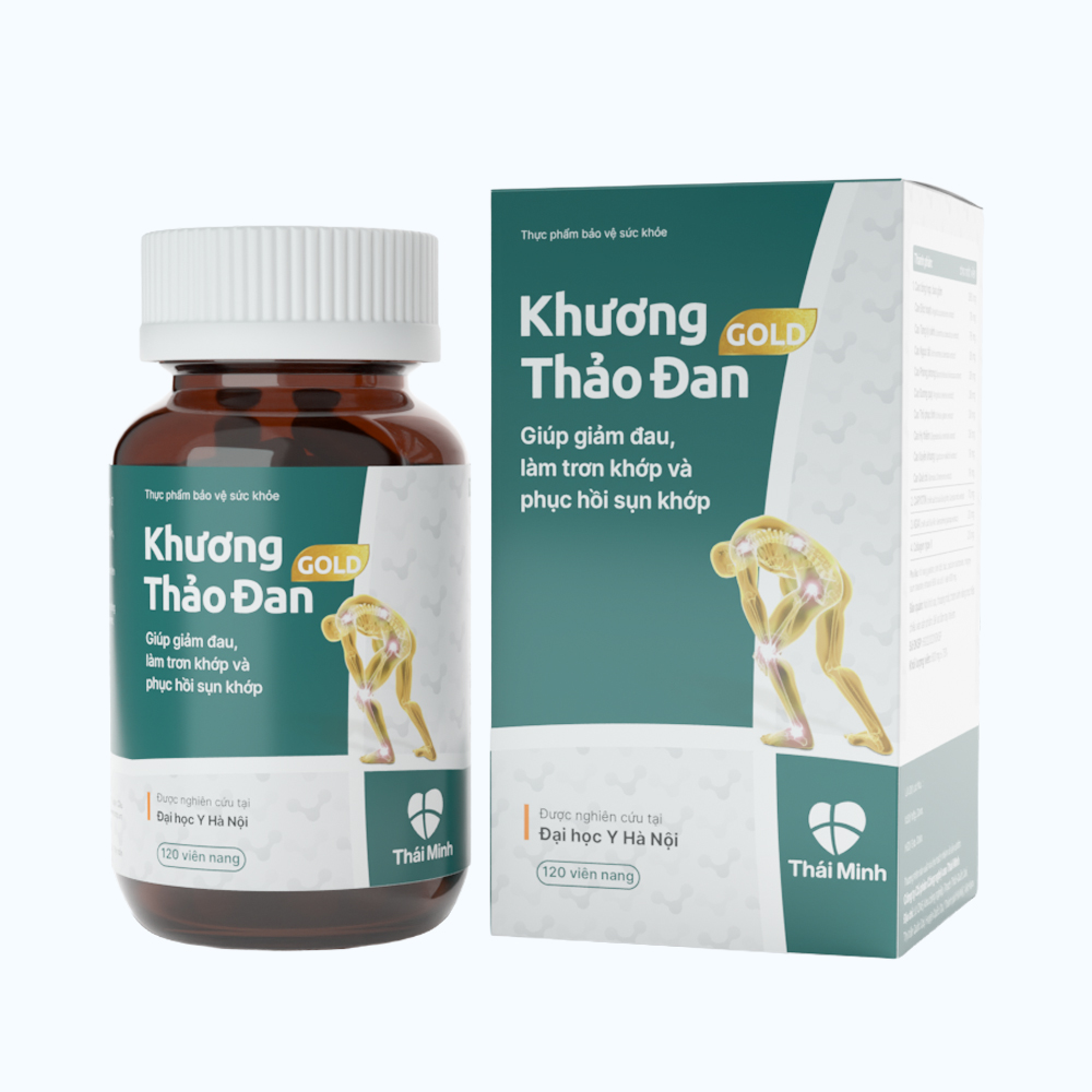 Viên uống Khương Thảo Đan Gold (Hộp 120 viên) giúp hỗ trợ phục hồi sụn khớp