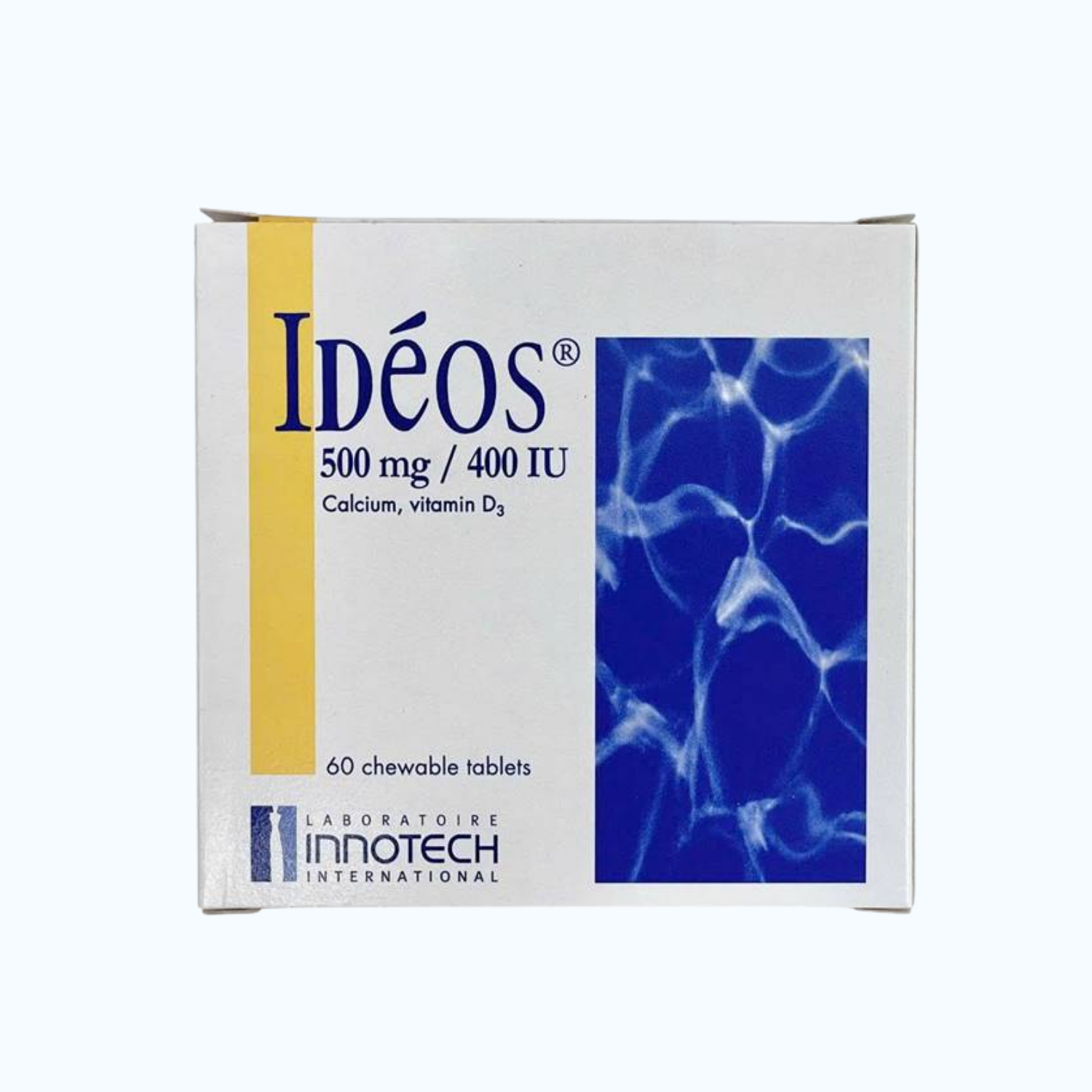 Viên nhai Ideos 500mg/400IU bổ sung calci, D3, phòng và trị loãng xương (4 tuýp x 15 viên)