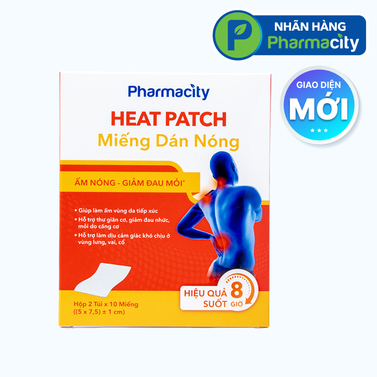 Miếng dán nóng Pharmacity hộp 20 miếng
