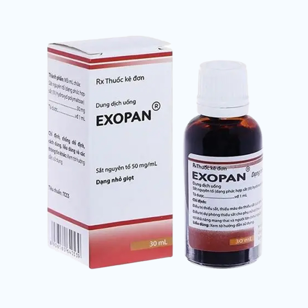 Exopan 50mg/ml (Chai 30ml) trị thiếu máu do thiếu sắt