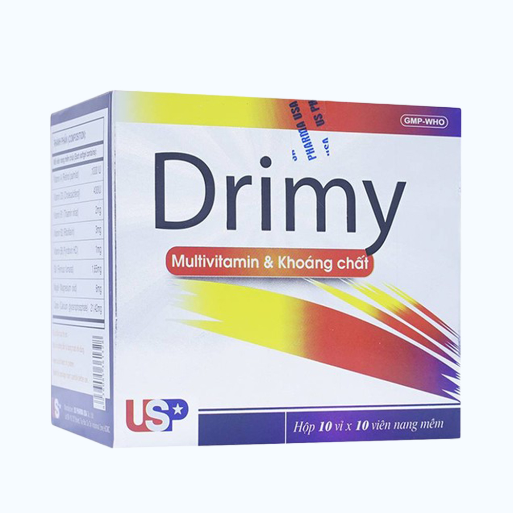 Thuốc mềm Drimy bổ sung vitamin và khoáng chất (10 vỉ x 10 viên)