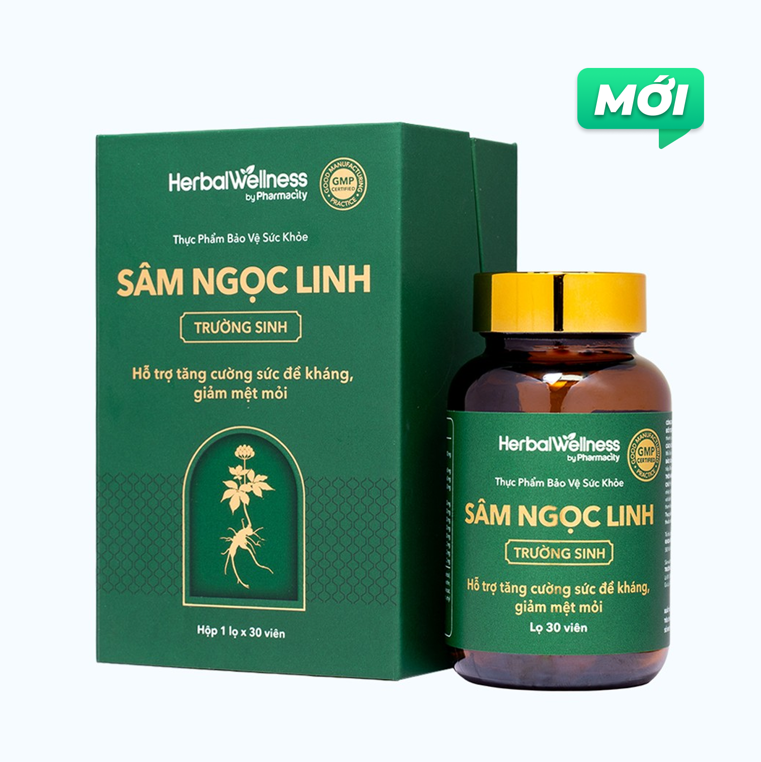 HerbalWellness Sâm Ngọc Linh Trường Sinh (Hop 30 vien nang mem)