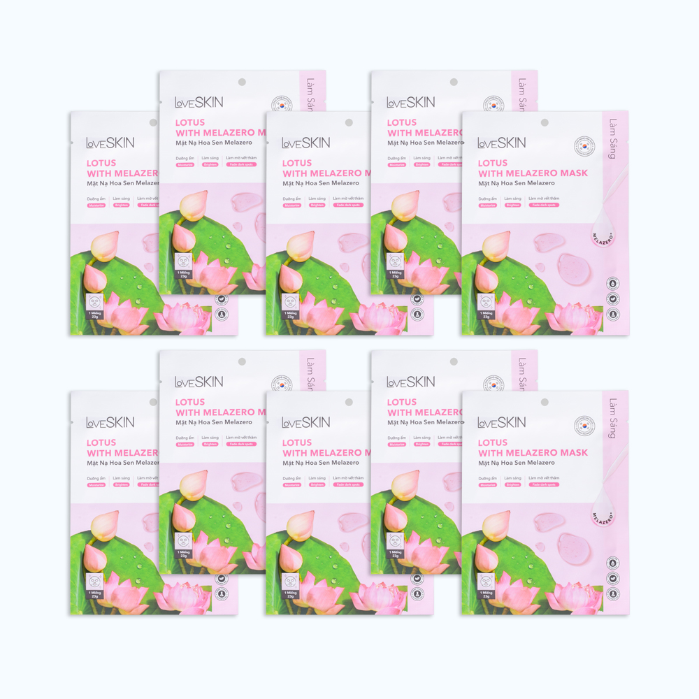 Combo 10 miếng LoveSkin Mặt nạ Hoa Sen Melazero (23g)