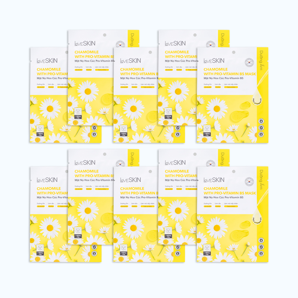 Combo 10 miếng LoveSkin Mặt nạ Hoa Cúc Pro-Vitamin B5 (23g)