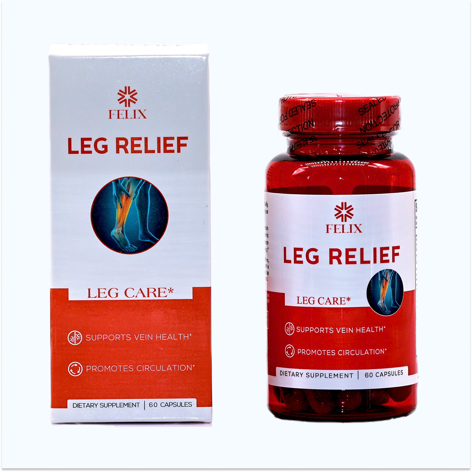 Thực phẩm bảo vệ sức khỏe Felix Leg Relief Hỗ Trợ Suy Giảm Giãn Tĩnh Mạch (Hộp 60 viên)