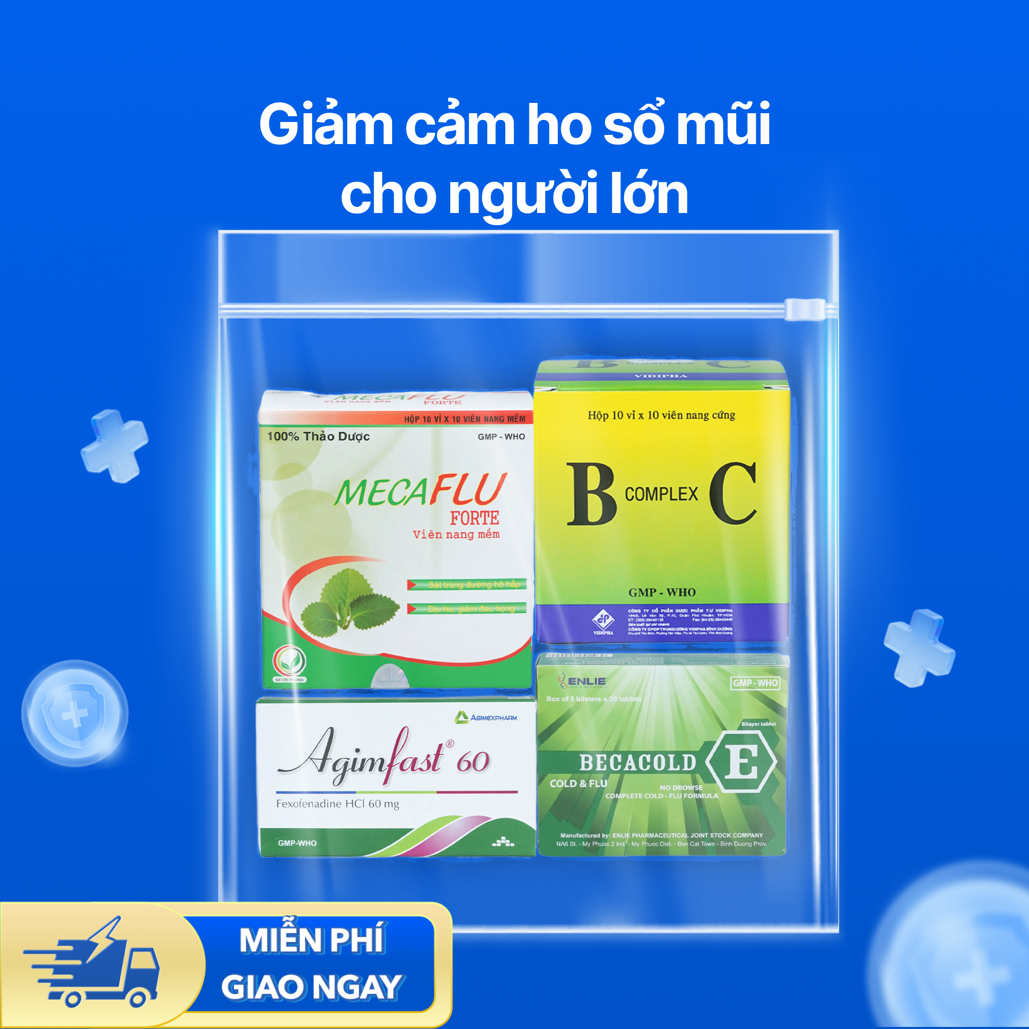 Nhóm sản phẩm giảm cảm ho sổ mũi người lớn