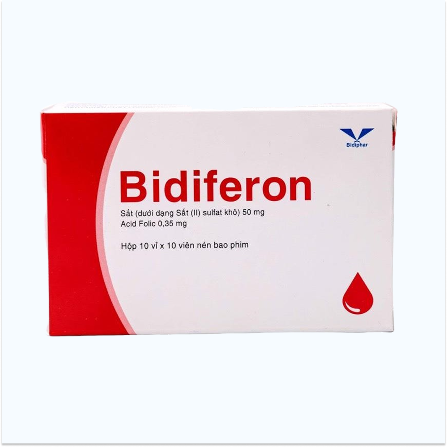 Thuốc Bidiferon bổ sung sắt, bổ máu (10 vỉ x 10 viên)