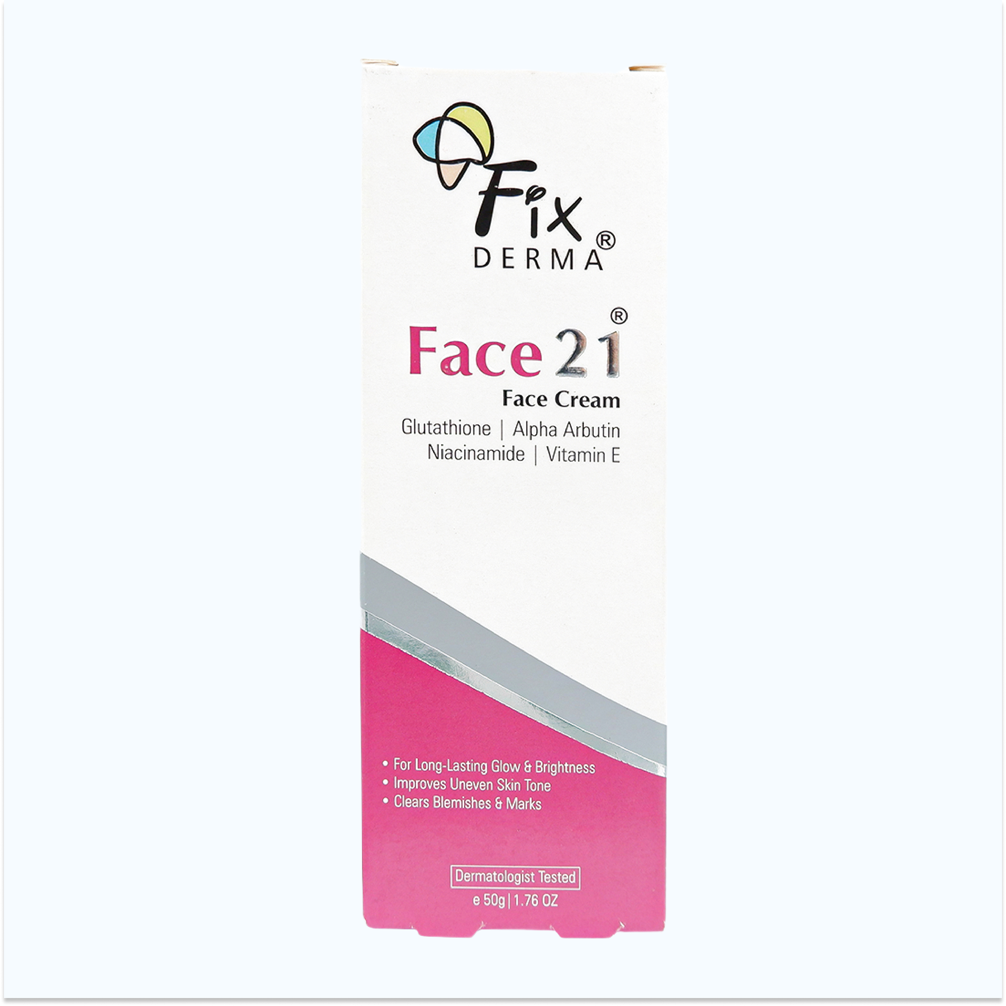 Kem dưỡng ẩm Fixderma Face21 Face Cream giúp da trắng sáng, mịn màng tuýp 50g