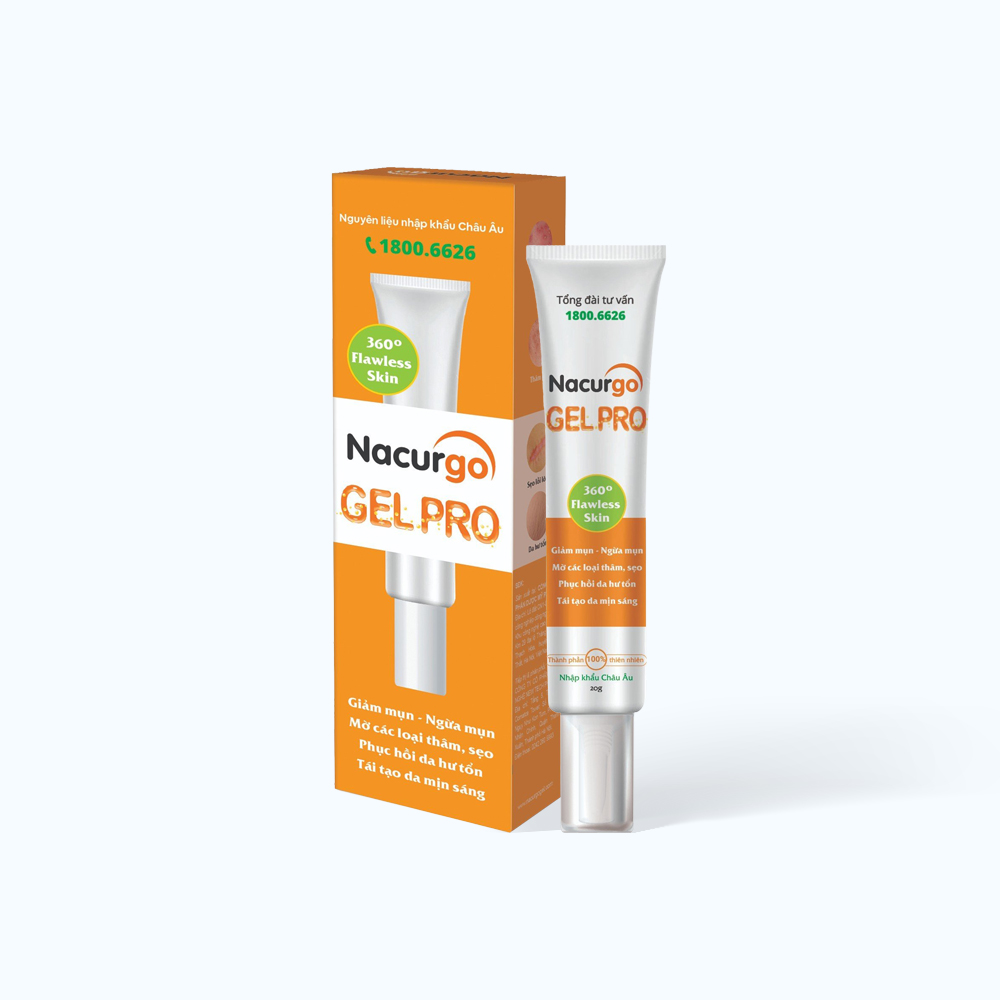 Gel bôi Nacurgo Gel pro hỗ trợ giảm thâm mờ sẹo (tuýp 20g)