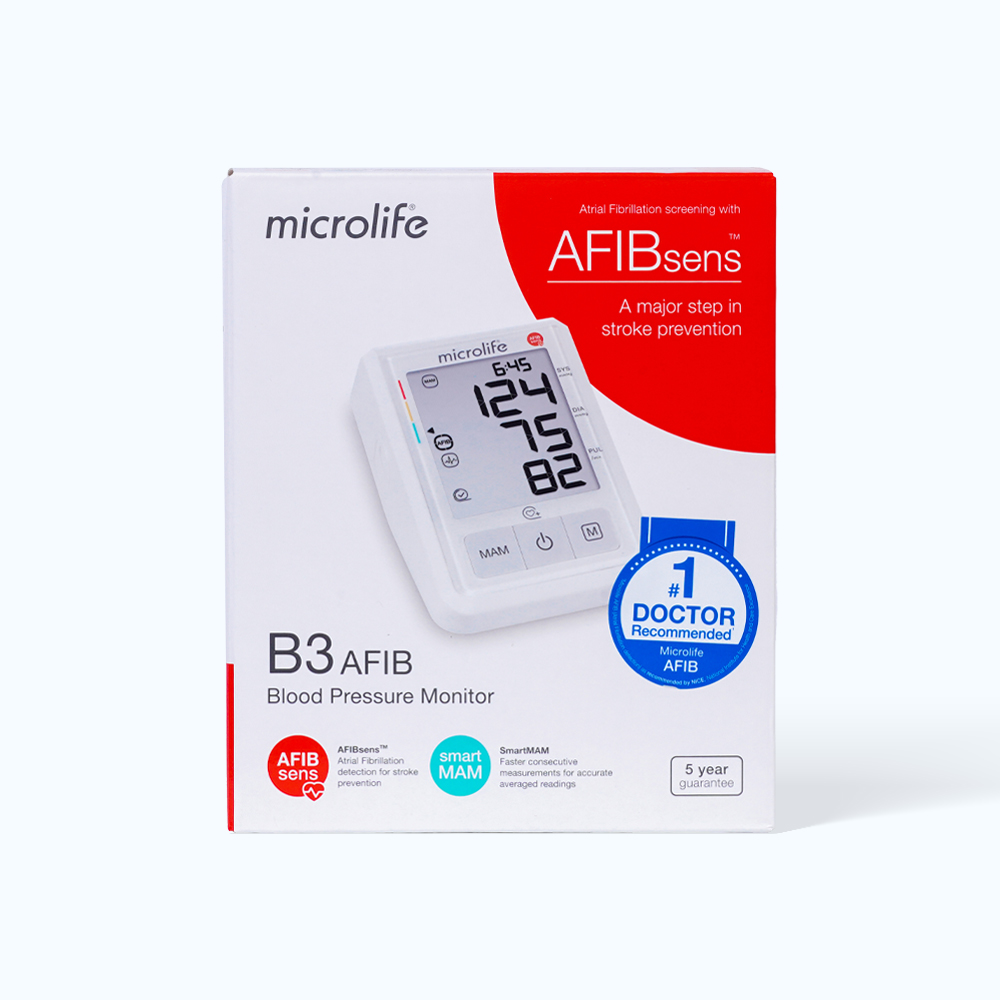 Máy đo huyết áp Microlife B3 AFIB Advanced theo dõi huyết áp hộp 1 cái
