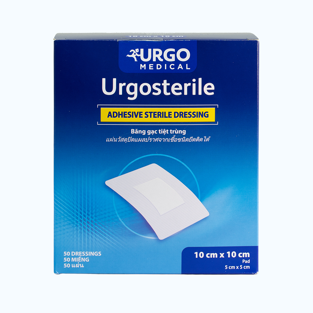 Gạc tiệt trùng Urgosterile 10cmx10cm bảo vệ vết thương (Hộp 50 miếng)