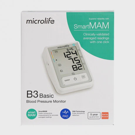 Máy đo huyết áp Microlife B3 Basic tự động bắp tay hộp 1 cái