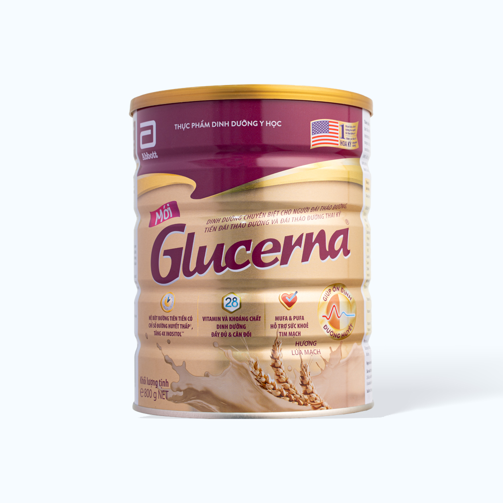 Sữa bột dinh dưỡng Abbott Glucerna bổ sung dinh dưỡng đặc biệt cho người đái tháo đường hương lúa mạch (800g)