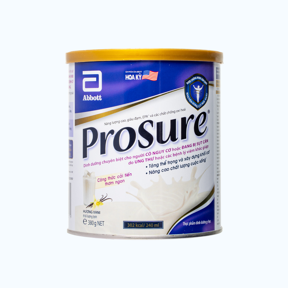 Sữa ABBOTT PROSURE bổ sung dinh dưỡng đặc biệt cho người sụt cân, suy kiệt 380g