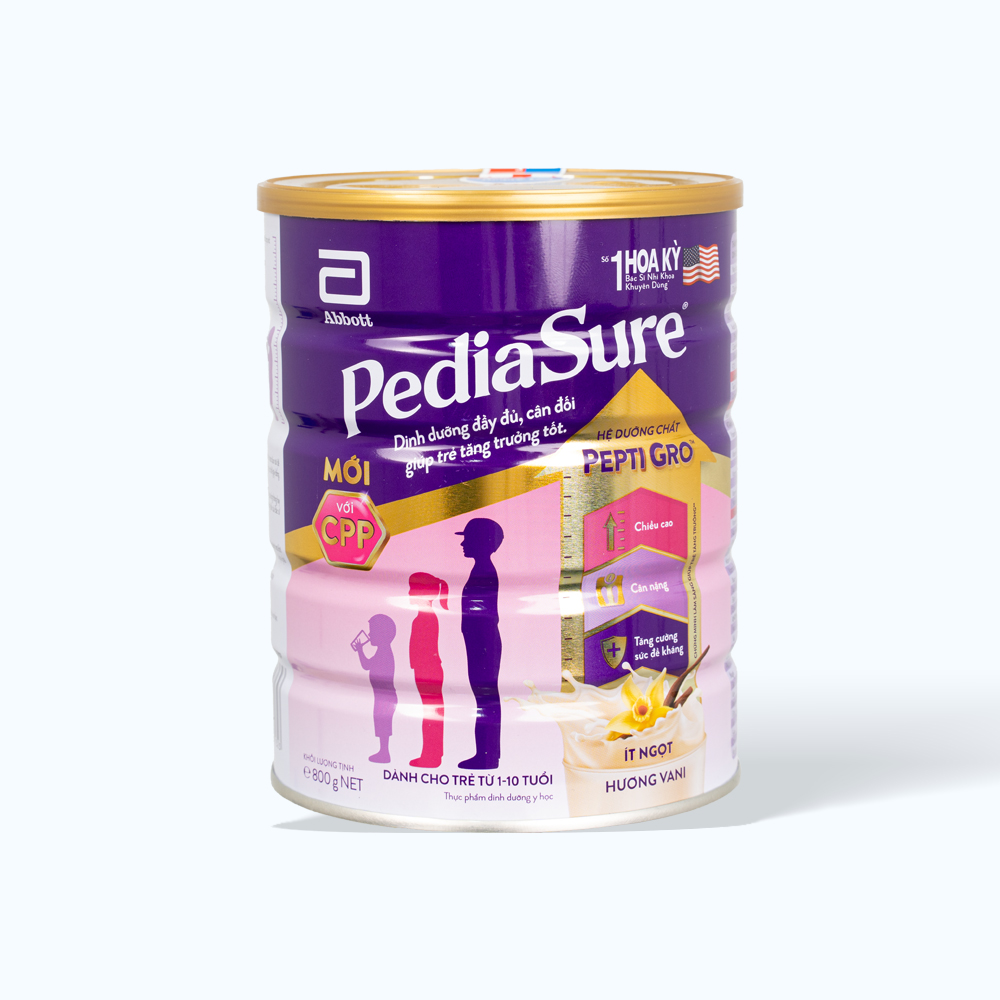 Sữa PEDIASURE 800g hương vani bổ sung dinh dưỡng cho bé từ 1-10 tuổi