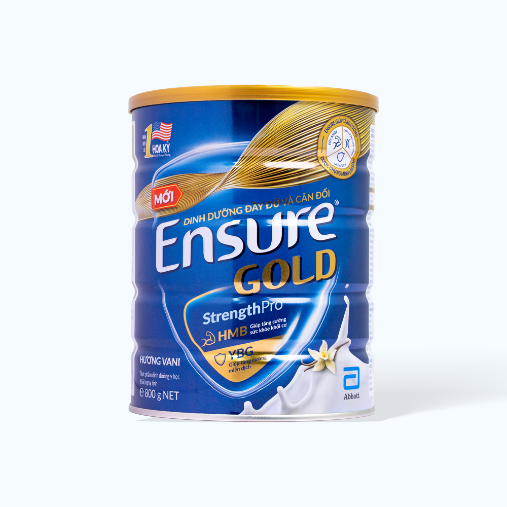 Sữa bột dinh dưỡng ENSURE GOLD hỗ trợ tăng cường sức khỏe và hệ miễn dịch hương vani (800g)