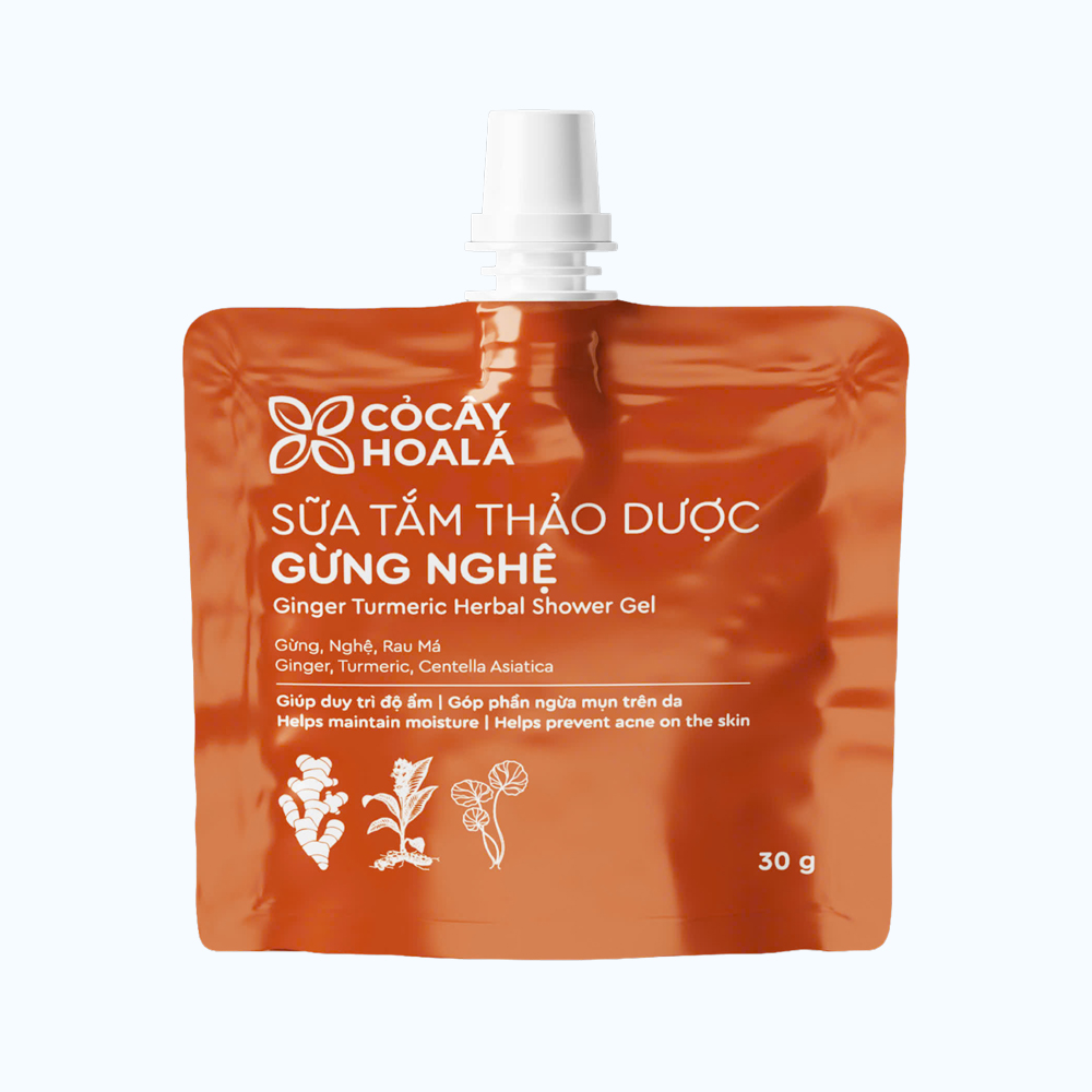 Sữa tắm gừng nghệ thảo dược làm sạch da, hỗ trợ ngừa mụn
