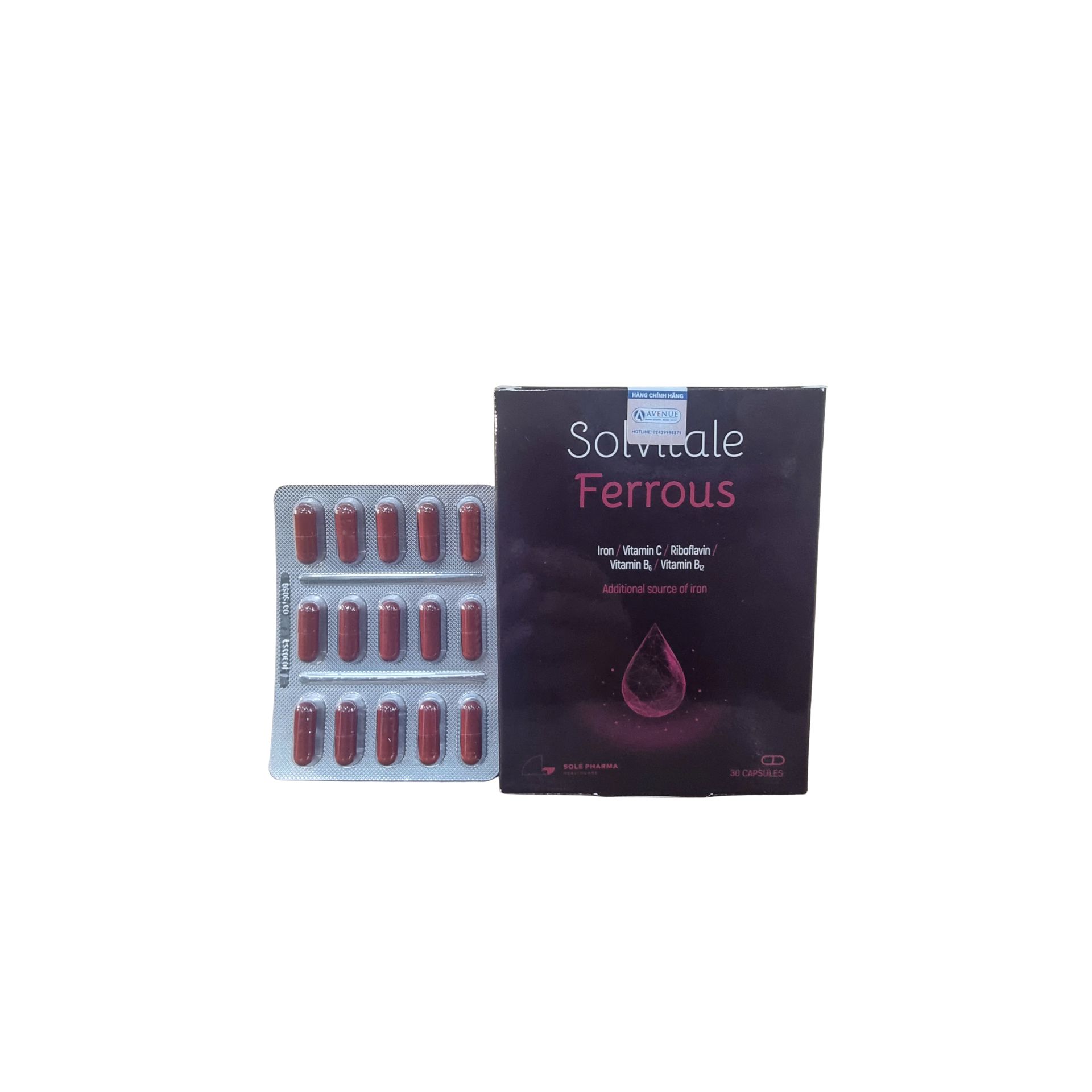 TPBVSK Solvitale Ferrous Hỗ Trợ Bổ Sung Sắt Và Vitamin (Hộp 30 viên)