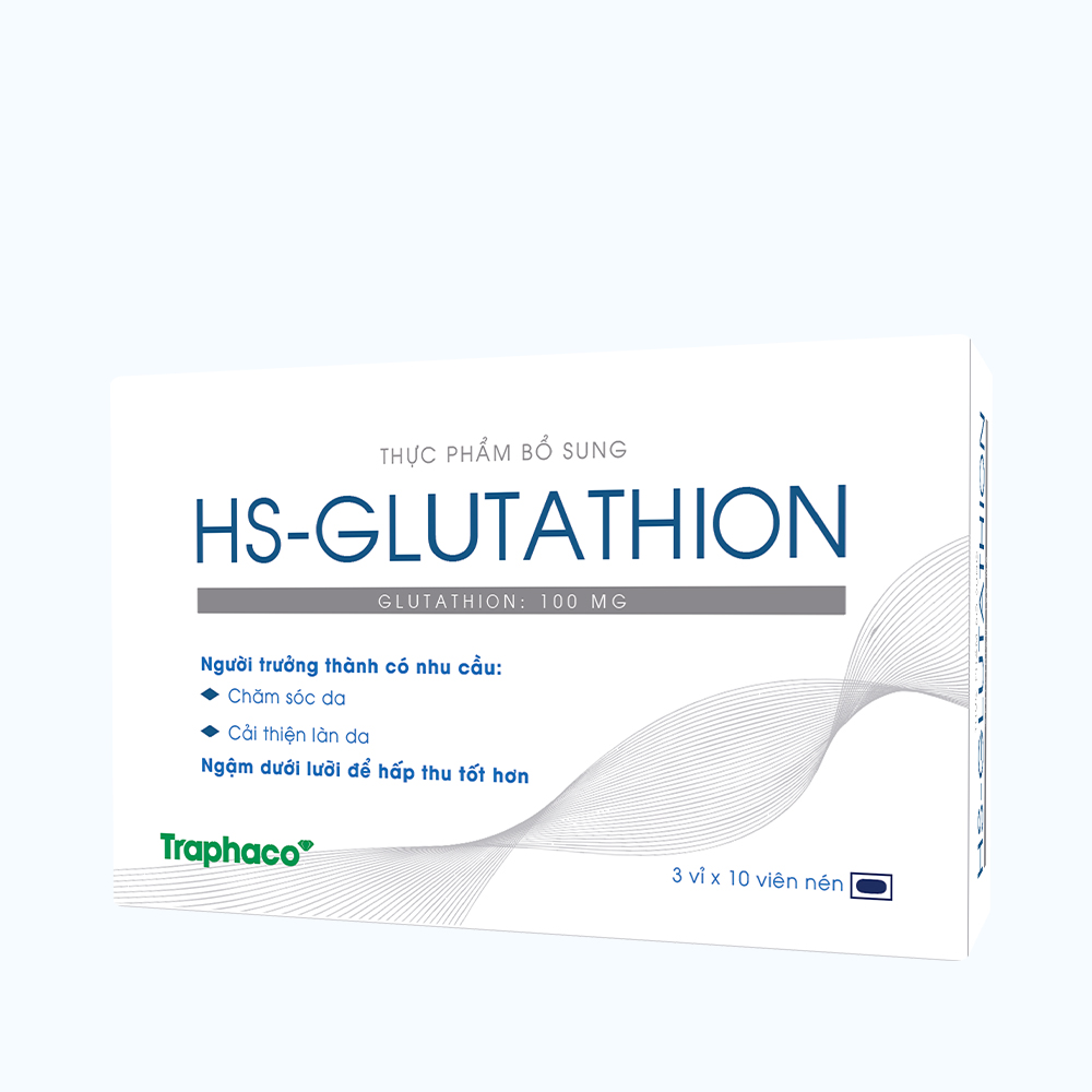 Thực phẩm bổ sung HS-GLUTATHION Glutathion 100mg (Hộp 30 viên)