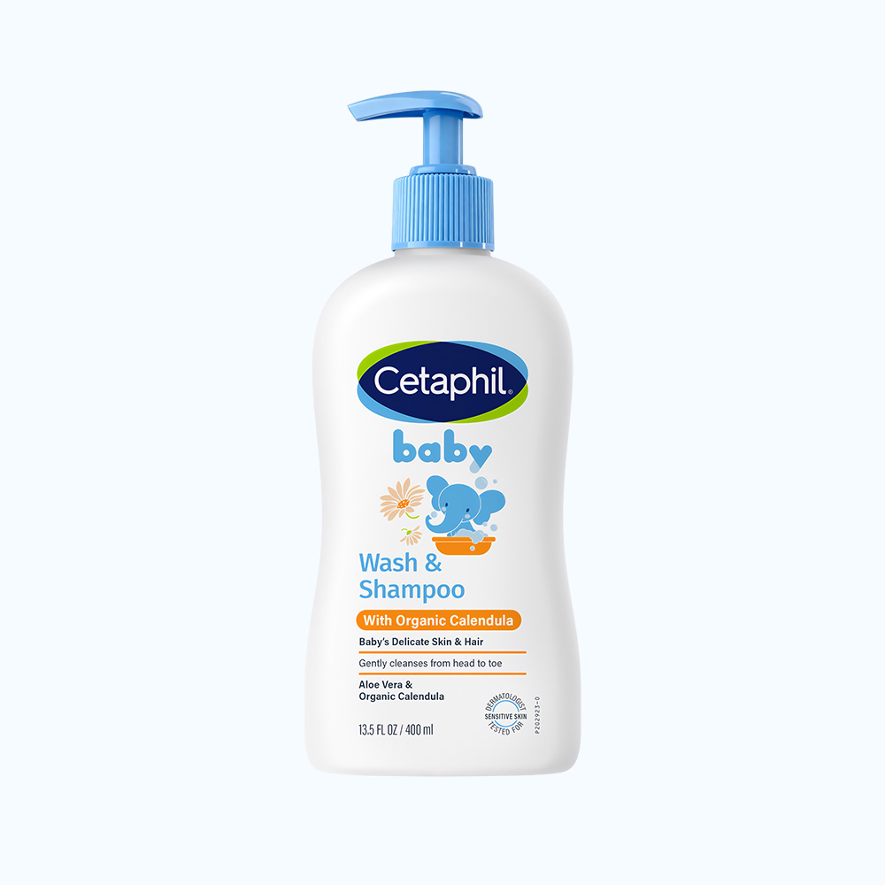 Sữa tắm gội dịu lành cho bé Cetaphil Baby Wash & Shampoo với Hoa cúc Calendula hữu cơ