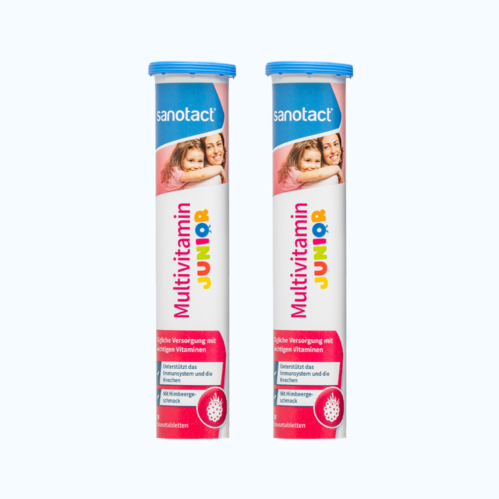Combo 2 Tuýp Sanotact Multivitamin Junior hỗ trợ tăng sức đề kháng cho trẻ (Tuýp 20 viên)