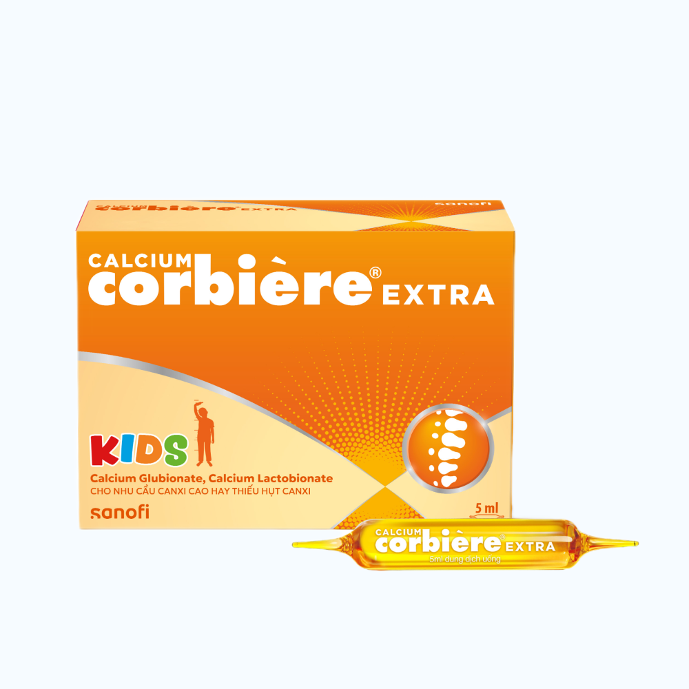 Dung dịch uống Calcium Corbiere Extra bổ sung calci, ngừa loãng xương, còi xương (3 vỉ x 10 ống)