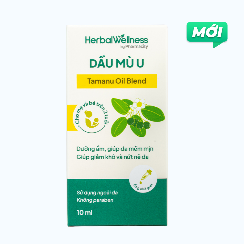 Dầu Mù U Herbal Wellness giúp dưỡng ẩm, làm mềm da (Chai 10ml)