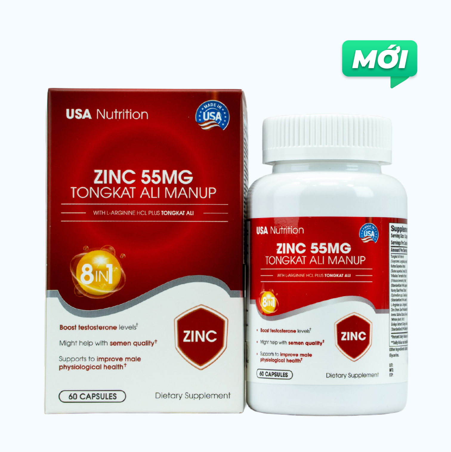 USA NUTRITION Tongkat Ali Zinc 55mg (Hộp 60v)