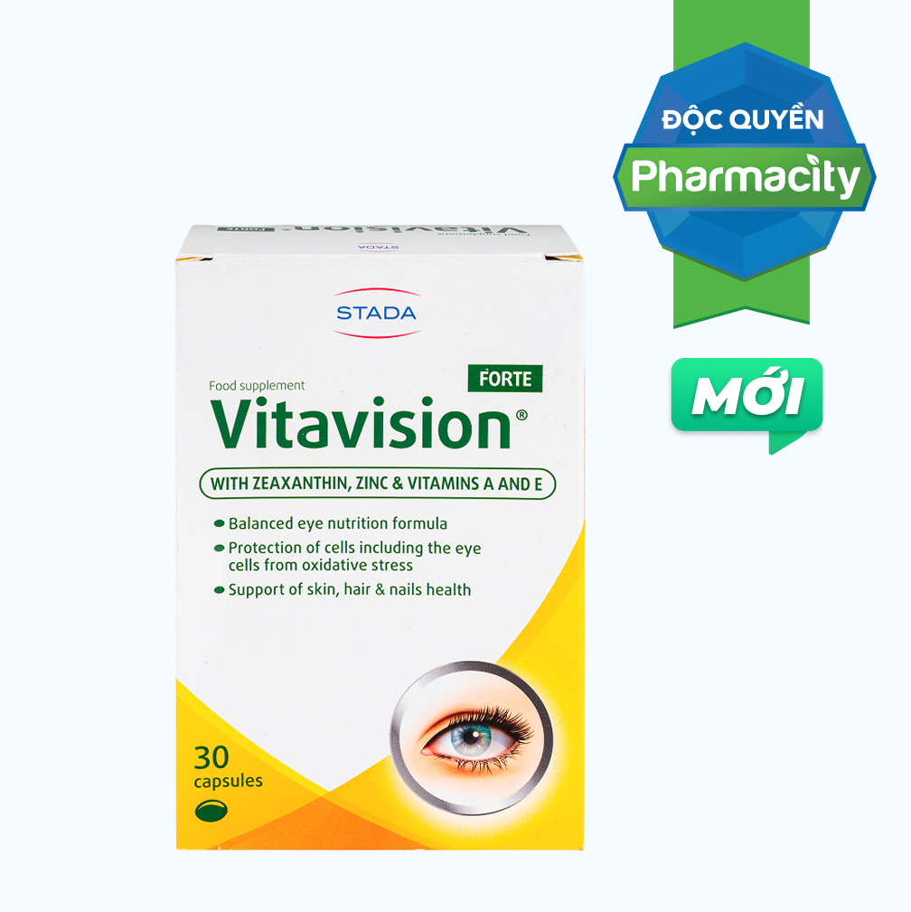 Stada Vitavision Forte tăng cường thị lực, chống mỏi mắt (Hộp 30 viên)